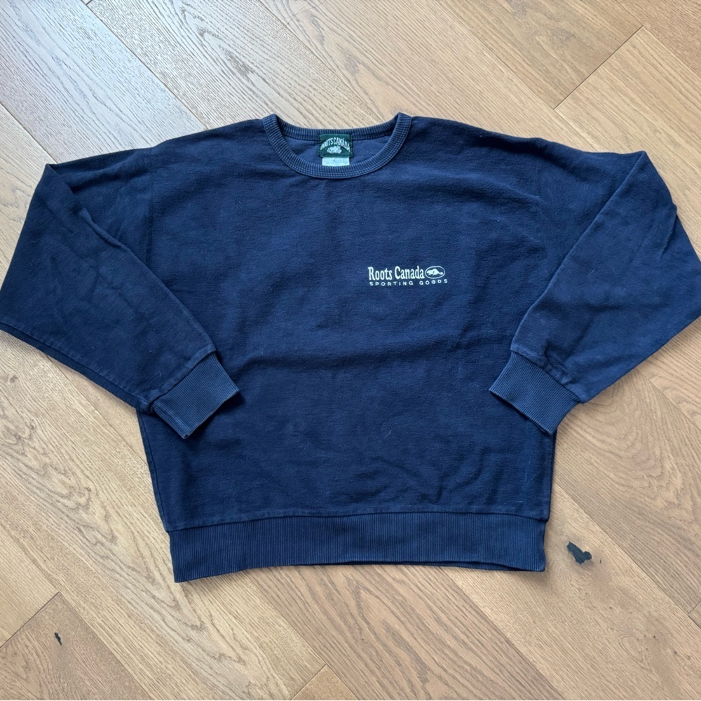 Roots Canada Vintage 80s Crewneck - Unisex M - Navy Blue - Picture 2 of 7